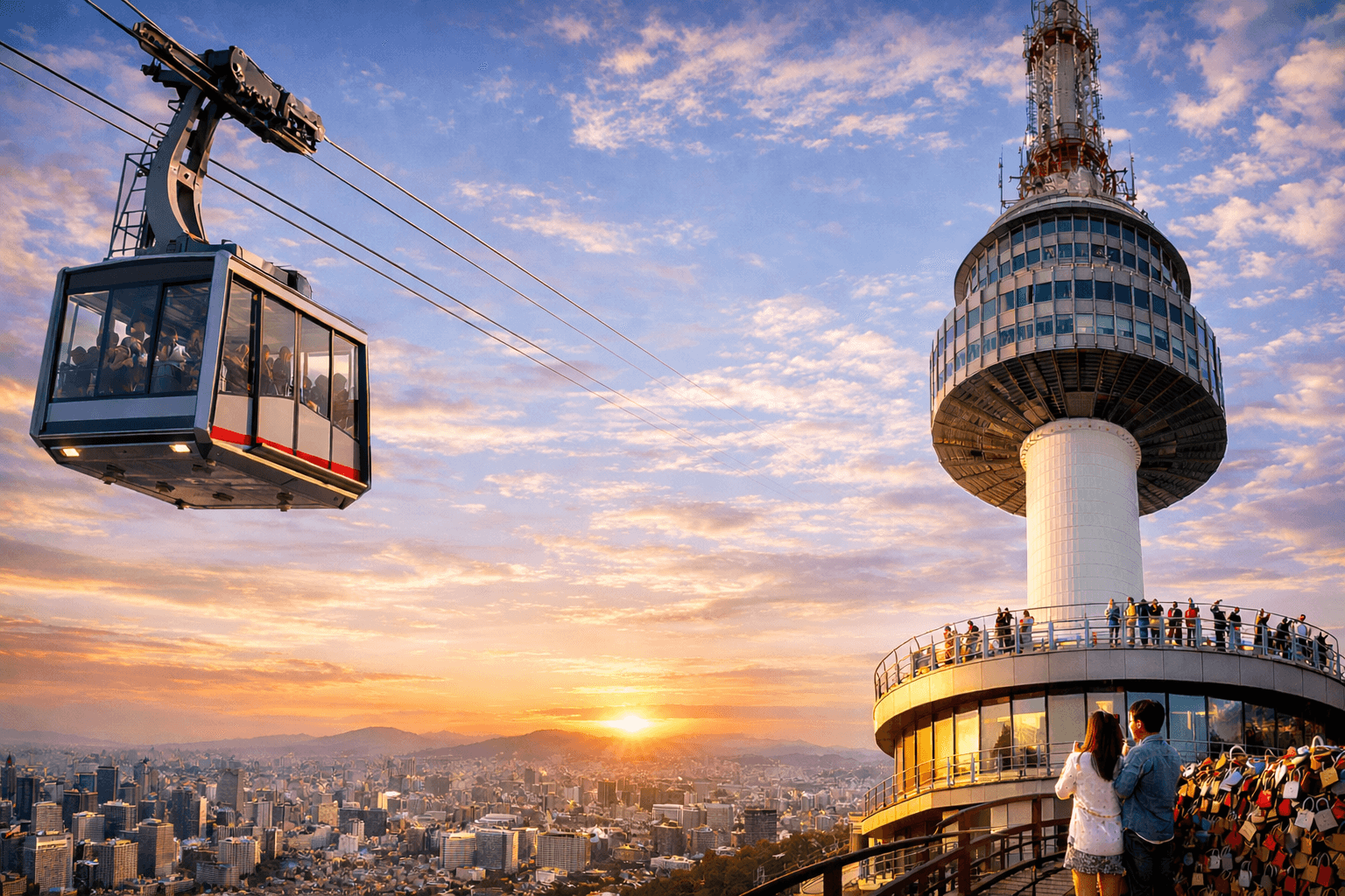 N Seoul Tower Observatory + Namsan Cable Car Combo Physical Tickets (Collect at Rednow Studio)