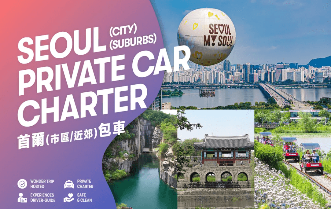 首爾包車前往首爾市區/愛寶樂園/南怡島/草泥馬樂園/江村鐵路公園